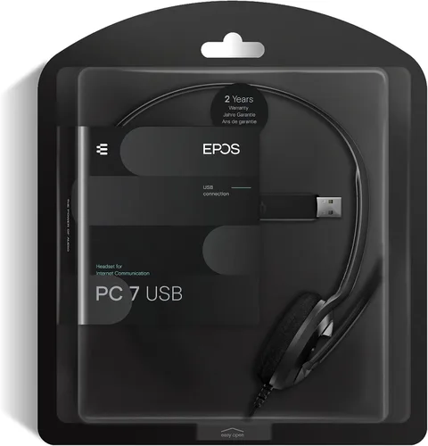 Vista 8 de EPOS Auriculares USB con cable PC 7 – Micrófono ligero con cancelación de ruido, audio de banda ancha, USB-A Plug-and-Play, llamadas nítidas