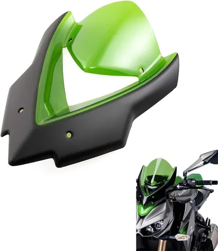 Vista 8 de Deflectores de viento de doble burbuja para parabrisas de motocicleta, compatible con Kawasaki Z1000 2014-2019 Negro-Blcak