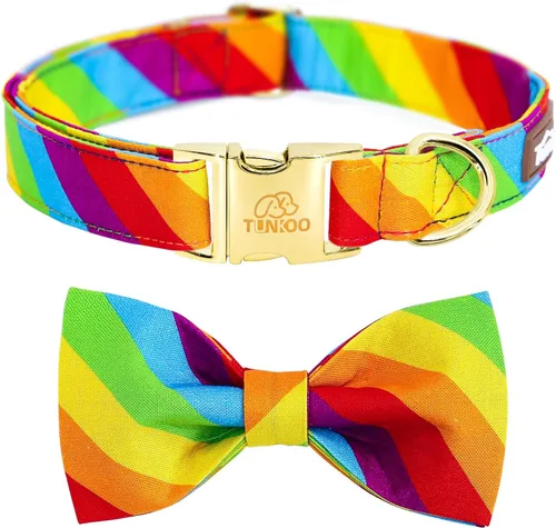 Vista 10 de Tunkoo Collar de otoño para perro con elegante pajarita, duradero, ajustable y elegante collar de otoño para mascotas, disponible en tamaño pequeño