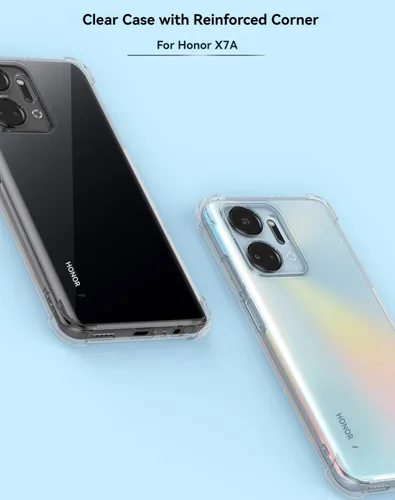 Vista 2 de USTIYA Funda para Honor X7A Clear TPU Cuatro Esquinas Cubierta Protectora Transparente Suave