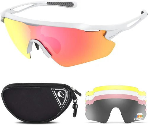 Vista 13 de Lentes de sol polarizados para ciclismo con 5 micas UV400, con armazón TR90.