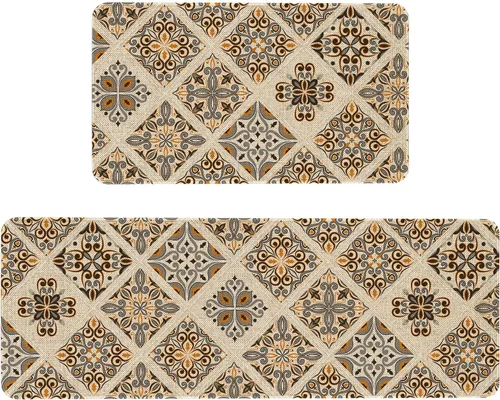 Vista 39 de Mloabuc® Tapete decorativo de flores, tapetes de cocina de arpillera de arpillera para mujer, accesorios de cocina para exteriores, 17 x 30 pulgadas