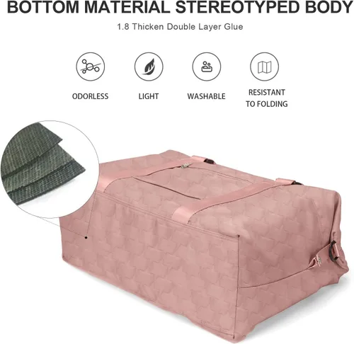 Vista 6 de Bolsas de viaje para mujer, bolso de mano para fin de semana para mujer, A-3-pink Con Neceser