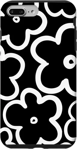 Vista 12 de Cute Flower Pattern Large Wildflower Black and White Floral Case for iPhone 17