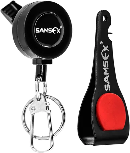 Vista 9 de SAMSFX Pesca con mosca Tippet Line Cutter Pinzas de pesca Mulit-Tool con Retractores Zinger