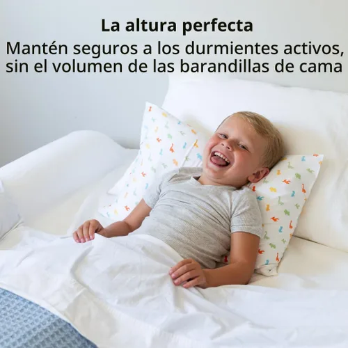 Vista 2 de Little Sleepy Head Protector de cama para niños pequeños, riel de cama para niños pequeños, riel de cama para niños pequeños con cubierta suave