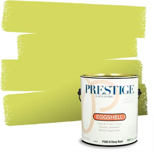 Vista 109 de PRESTIGE Pinturas de pintura exterior e imprimación en uno, 1 galón, plano, combinación comparable de Benjamin Moore* Manzanilla*