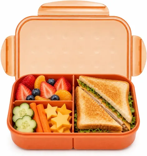 Vista 10 de MISS BIG® Fiambrera estilo bento,Fiambrera estilo bento para niños,Fiambrera para niños,Fiambrera para niños a prueba de fugas,Contenedores