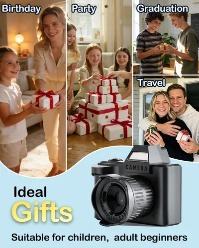 Vista 7 de Mini cámara digital, cámara portátil 1080P para fotografía con tarjeta SD de 8 GB, cadena de clip para tarjeta de llave para adolescentes