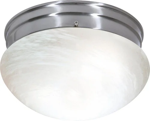 Vista 24 de Nuvo Lighting SF76/676 Lámpara de dos luces con pantalla de hongo, bronce antiguo/vidrio de alabastro