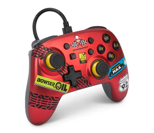 Vista 2 de PowerA Nano Wired Controller for Nintendo Switch - Mario Kart: Racer Red, Nintendo Switch - OLED Model, Gamepad, game controller, Compact, Smaller