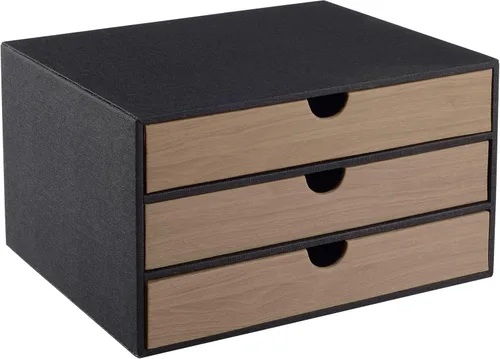 Vista 10 de Organizador de cajones apilable de piel sintética clásica hecha a mano, organiza accesorios de escritorio de oficina en casa y clasifica papel Beige
