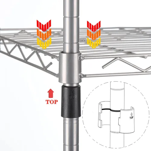 Vista 4 de REGILLER Estante de almacenamiento de acero con 6 alambres, estantes ajustables para lavandería, baño, cocina, despensa, armario