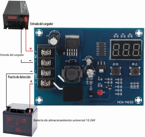 Vista 8 de Oumefar Carga de almacenamiento Tablero de control digital Cargador Interruptor de desconexión Carga sobre módulo de descarga para batería de litio