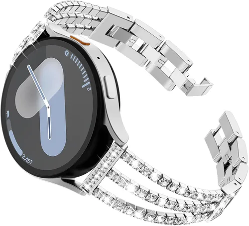 Vista 14 de FULLIFE Compatible with Samsung Galaxy Watch 7 6 5 4 FE Band 40mm 44mm for Women, Jewelry Metal Wristband Strap for Galaxy Watch 6 Classic 4 Classic