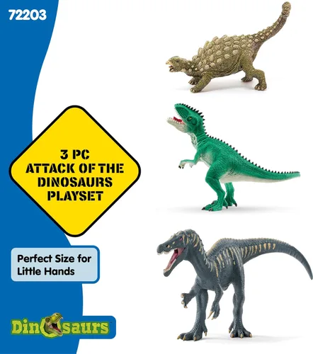 Vista 5 de Schleich Dinosaurs - Ataque del Trío de Dinosaurios - Juguetes de dinosaurios para niños y niñas - Figuras de dinosaurios para niños a partir de 5