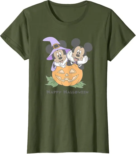 Vista 57 de Disney Mickey and Friends Halloween Pumpkin Mickey & Minnie Camiseta Blanco