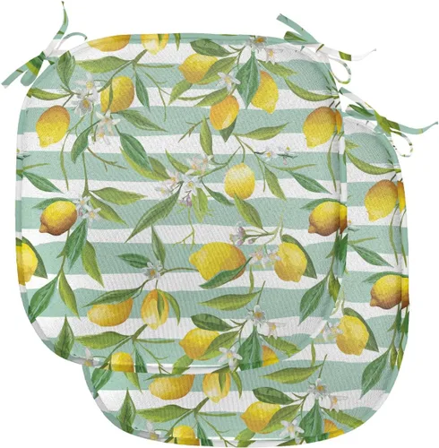 Vista 83 de Ambesonne Cojín de asiento para silla de flores, detalles florales con hojas y remolinos, estampado artístico romántico y vívido y vibrante