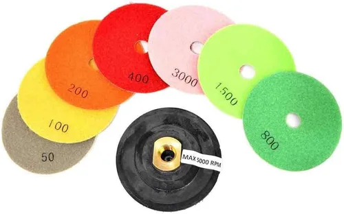 Vista 5 de Hardin WVPOLSET - Pulidor de velocidad variable de 4 pulgadas y 8 almohadillas de pulido de diamante de 4 pulgadas