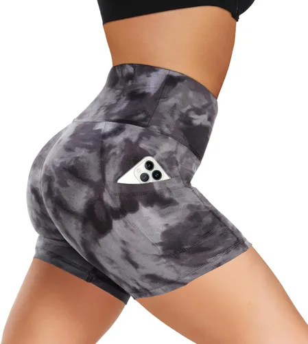 Vista 32 de Biker Shorts for Women with Pockets - 8"/5"/3" Booty Black Spandex Shorts Verde militar