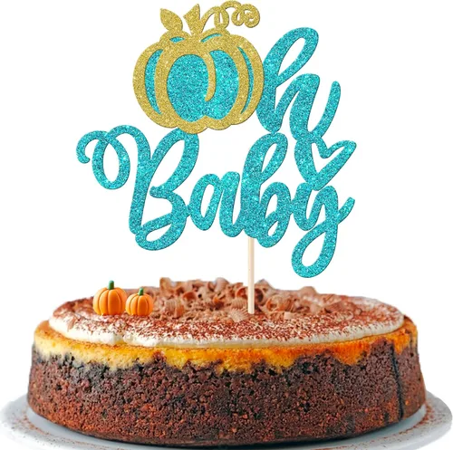Vista 26 de Rsstarxi Paquete de 36 adornos para cupcakes de calabaza pequeña, revelación de género, baby shower, fiesta, decoración de tartas, calabaza