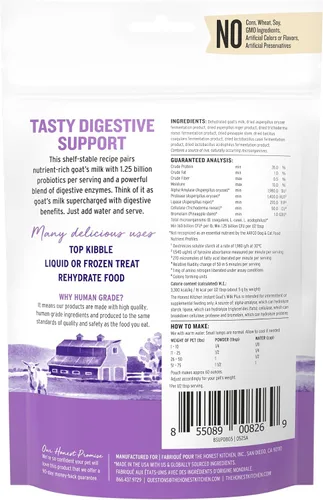 Vista 2 de The Honest Kitchen Leche de Cabra Instantánea de Calidad Humana con Probióticos para Perros y Gatos, 5.2 Onzas