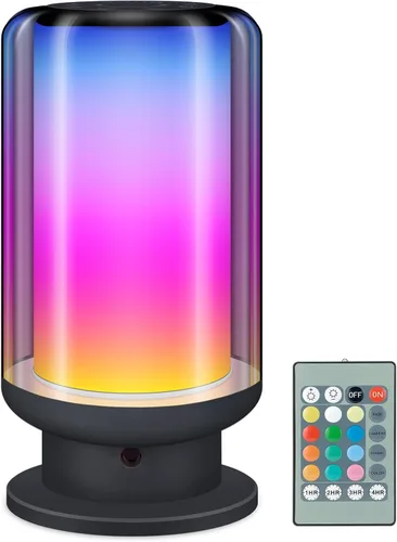 Vista 8 de Lámparas LED de mesa que cambian de color, lámpara de noche regulable con control remoto, lámpara de escritorio enchufable para dormitorio, sala