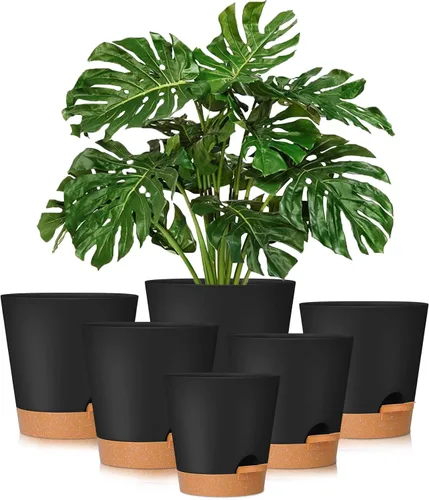 Vista 20 de GARDIFE Macetas de 10/9/8 pulgadas para plantas de interior, macetas auto-regantes, macetas de riego automático, macetas de flores, negras