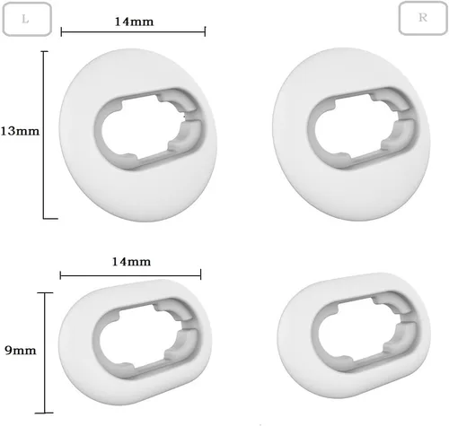 Vista 3 de 8 pares L/S Galaxy Buds Live Ear Tips de repuesto para auriculares, color blanco