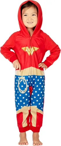 Vista 15 de DC Comics Liga de la Justicia Superhéroe Pijamas Familiares a Juego Union Suit Para Hombres, Mujeres, Niñas, Niños y Mascotas