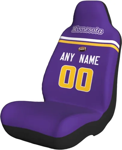Vista 17 de Fundas de asiento de coche de fútbol personalizadas, accesorios personalizados para automóvil, regalos de Arizona con nombre y número, funda