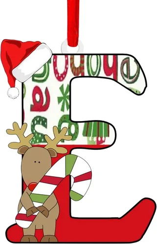 Vista 10 de Decoración colgante para árbol de Navidad de 26 letras, adornos para árbol de Navidad, adornos personalizados de 26 letras, decoración de Navidad