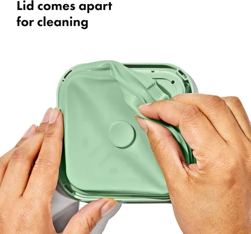 Vista 7 de OXO Good Grips juego de 3 piezas de recipientes POP con mini cucharas - Edición limitada color pistacho