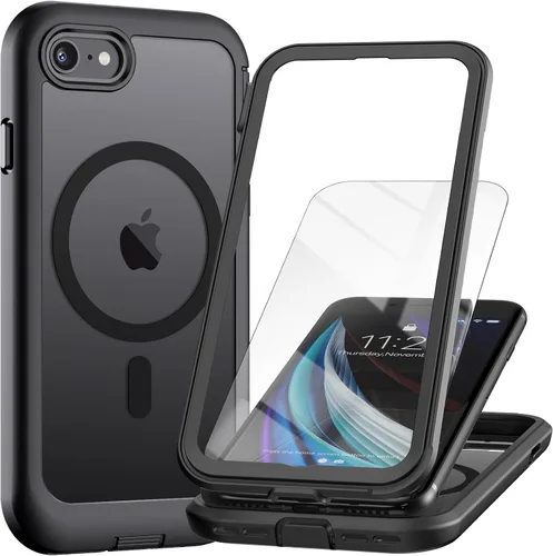Vista 23 de Funda magnética para iPhone SE 3ª y 2ª [protector de pantalla] [compatible con MagSafe] [protección contra caídas de grado militar]