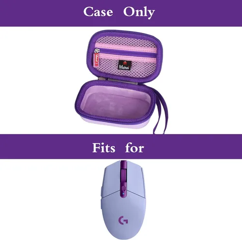 Vista 7 de Mchoi Estuche rígido de transporte adecuado para ratón inalámbrico Logitech G305 Lightspeed para juegos, a prueba de golpes, impermeable, morado
