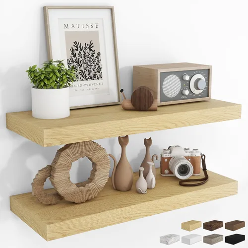 Vista 70 de RICHFOCUS Estantes flotantes de 8 pulgadas para estantes cuadrados de pared para dormitorio, cocina, baño, estante flotante de madera rústica