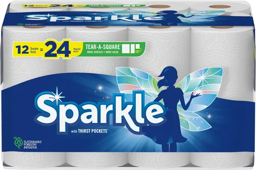 Vista 8 de Sparkle® Tear-A-Square® Toallas de papel, 24 rollos dobles = 48 rollos regulares