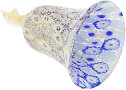 Vista 3 de GlassOfVenice - Colcha dorada de cristal de Murano Campana Millefiori azul
