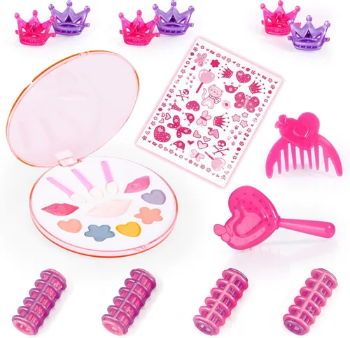 Vista 2 de Bayer: Cabeza para peinar Charlene 27cm con cabello rubio, maquillaje y accesorios para juego creativo Doll with long eyelashes, 10.6 inch height