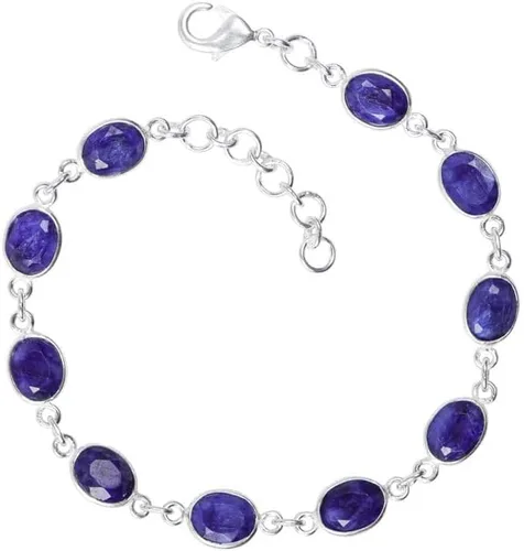 Vista 9 de Pulsera de piedras preciosas, pulsera ajustable con superposición de plata para mujeres y niñas, regalos de Navidad