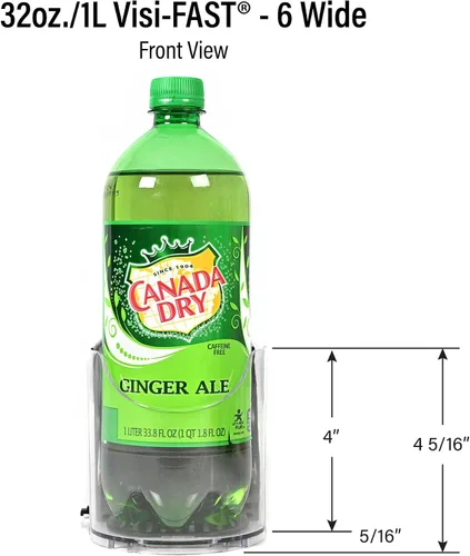 Vista 4 de Display Technologies Visi-Fast - Empujador de bebidas con resorte (paquete de 6) - Presentación de productos de bebidas sin esfuerzo para latas