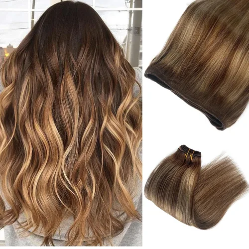 Vista 9 de Extensiones adhesivas rubias de cabello humano brasileño grado 9A, #60 rubio platino, cinta en 12 pulgadas, 20 unidades por juego, extensiones