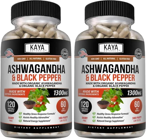 Vista 11 de Kaya Naturals Ashwagandha Cápsulas Extra Strength - Fórmula para aliviar el estrés, apoyo natural del estado de ánimo, estrés, enfoque y suplemento