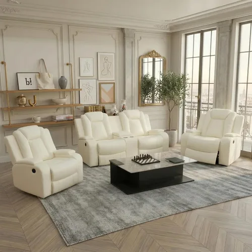 Vista 15 de Sillón reclinable eléctrico para sala de estar, silla reclinable de cuero con LED/almacenamiento, muebles reclinables de 1 plaza, sofá de cuero Negro