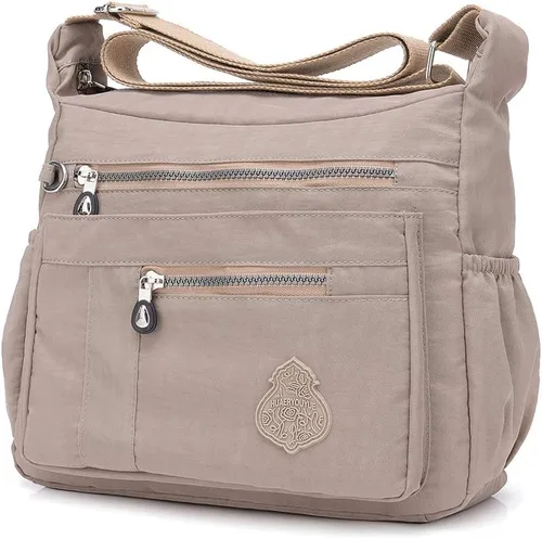 Vista 2 de Bandolera MINTEGRA para mujer de nailon, impermeable, bolsa de hombro, bolsa de mensajero, ligera, con múltiples bolsillos