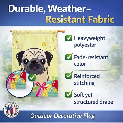 Vista 461 de Caroline's Treasures BB1923GF Bandera decorativa para jardín con diseño de Border Collie, para caza de huevos de Pascua, para jardín, jardín, patio