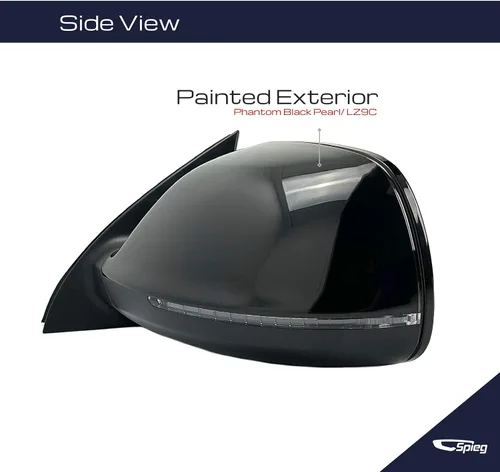 Vista 4 de Spieg Espejo lateral del conductor para Audi Q7 Power Fold Puddle Light Memory Auto Dimming BSM pintado negro 17 pines izquierdo