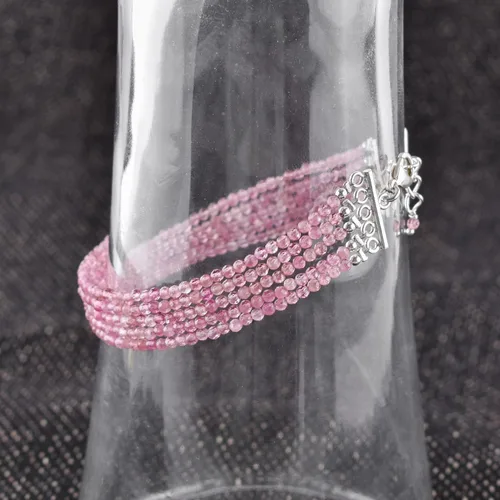 Vista 16 de YANARA Gemstone Bracelets For Women Birthstone, Natural Gemstone Layered Micro-Beads, Dainty Handmade Jewelry Chakra Energy Healing Crystals Silver