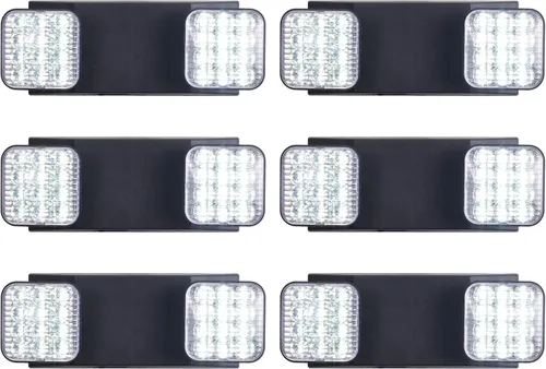 Vista 8 de GZRUIYANG Luces de emergencia con batería de respaldo, accesorios de iluminación de emergencia comerciales LED de dos cabezales ajustables Negro