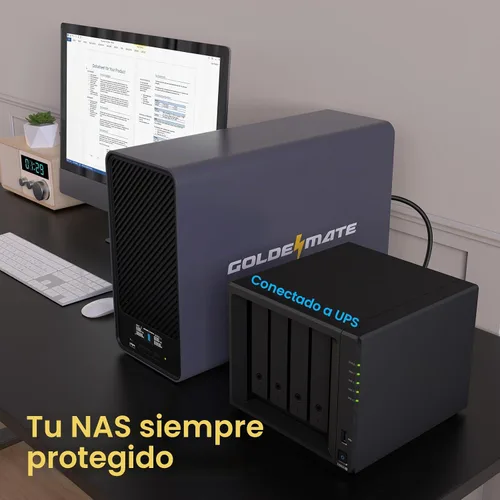 Vista 7 de GOLDENMATE 2000VA/1600W Litio UPS Respaldo de batería y protector contra Gris